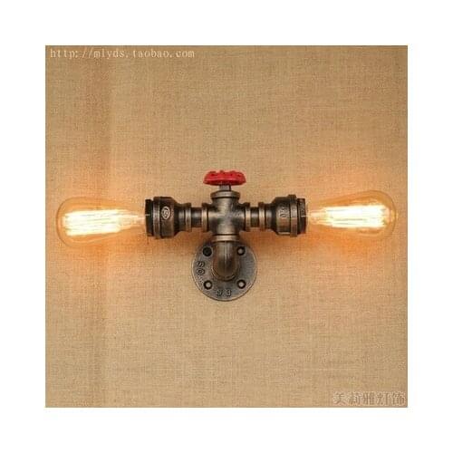 Loft Style Iron Water Pipe Lamp Edison Wall Sconce RH Retro Wall Light Fixtures For Home Vintage Industrial Lighting