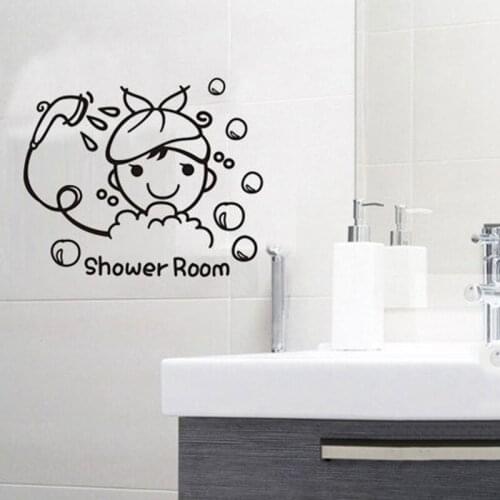 1/3PCS Funny Wall Stickers Bathroom Glass Door Stickers Cute Children Girl Shower Sticker Waterproof Removable Vinyl Decor Decal