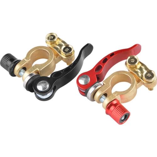 1 Pair Quick Disconnect Car Battery Main Cable Post Terminal Shut-off Connectors for 12v 6v 24v Boat Race Car UTV Tractor Truck