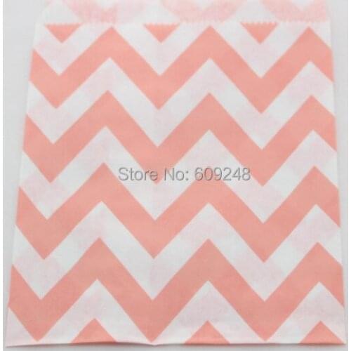 100pcs Mixed Colors Buffet Candy Treat Wide Pink Chevron Paper Party Favor Gift Bags,3 Days Delivery on Orders over $100