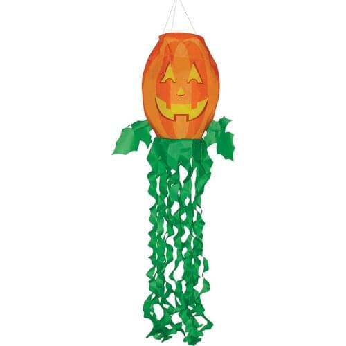 2PCS Halloween Windsocks Flag Horror Scary Pumpkin Windsock Fall Halloween Decoration for Wall Tree Front Yard Inflatable Toys