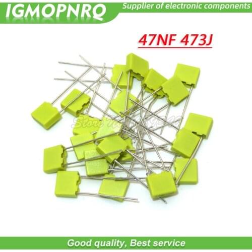 20PCS Correction Capacitor 47NF 473J 100V 5mm Polypropylene Safety Plastic Film Capacitor