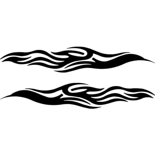 22.8*9.1CM Creative Flame Car Stickers Personalized Motorcycle Vinyl Decorative Accessories Black/Silver C7-1141