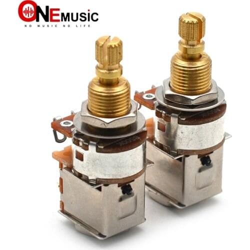 2pcs Guitar Brass Shaft Push/Push Pots A500K/B500K Guitar Control Pot Potentiometer Guitar Parts