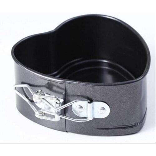 50pcs/lot, Silicone mold cake decorating tools Steel Non-stick Coating Heart-shaped Cake Mold Live Bottom Buckle Kitchen Baking