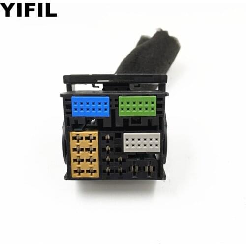 52 Pin/Way Multimedia Host Navigation Bluetooth Radio Plug Connector Wire Harness For VW Passat Audi 8X0 035 444/3B7 035 447