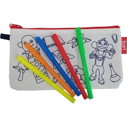 Childrens educational toys graffiti pencil case, Stationery Pouch Zipper Bag, Classroom Arts and Crafts, Travel Toys