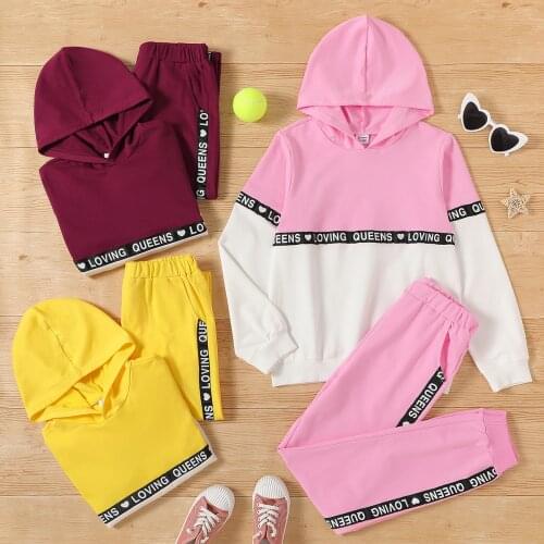 PatPat Kid Girl Hoodie and Pants Set