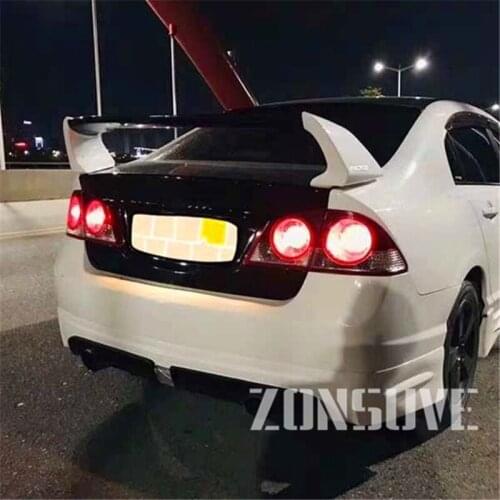 For Acura CSX 2006 2007 2008 2009 2010 2011 Spoiler FD2 Abs Plastic Carbon Fiber Look Rear Trunk Wing Spoiler Decoration