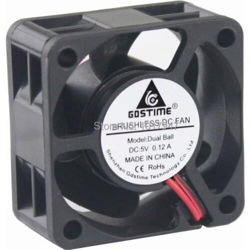 100 Pieces LOT Gdstime DC 2Pin 5V 4cm 4020B 40mm x 10mm Ball Brushless Cooler Cooling Fan