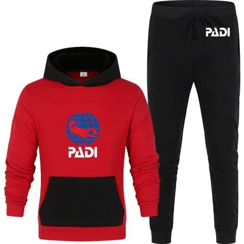Hot Scuba driver Padi Logo 2021 Hip hop design Printing Set Harajuku Jackets Sport Suits Male Hoodies Motorcycle Sweatpant Set