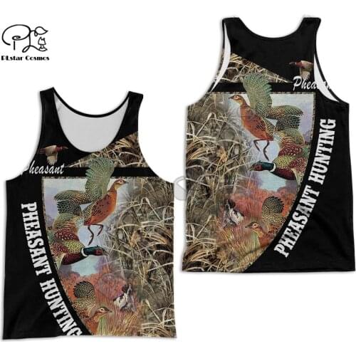 PLstar Cosmos Camo Animal Hunter Dog Pheasant Duck Hunting Tattoo Streetwear 3DPrint Men/Women Summer Sleeveless TankTop Vest A1
