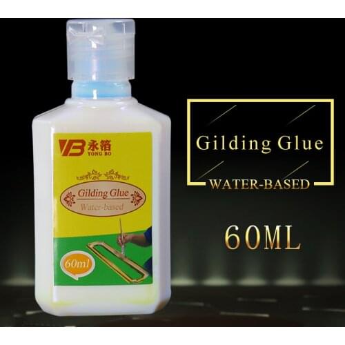 60ml Gilding Glue for Gold Leaf Foil Water-based Glue for Gold Foil Sheets Arts Craft Paper Home Decoration DIY Gilding Adhesive