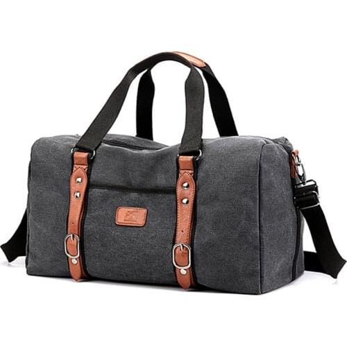 Leather Duffel Bag Canvas Big Duffel Bags Handbag Foldable Bag Large Weekend Men Travel Bags 29T