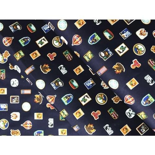 LEO&LIN Spring Summer New Black red yellow Jewelry Printing Cotton Chiffon Dresses Apparel Fabrics Breathable Shirts 50cm