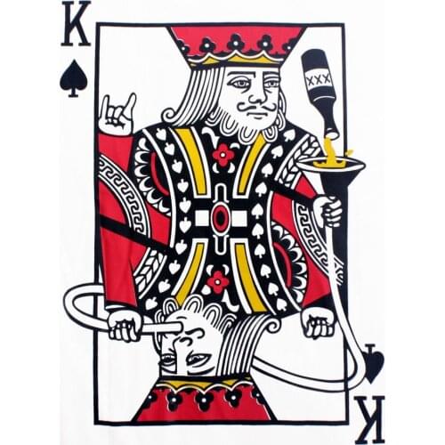 2019 Hot Sale New MenS Party King Spades Card Game Love Alcohol Funny Novelty Banksy Man T-shirt XL Summer Fashion