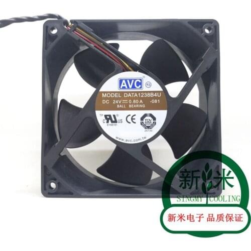 NEW AVC 12CM 12038 DATA1238B4U 24V 0.80A 3lines cooling fan