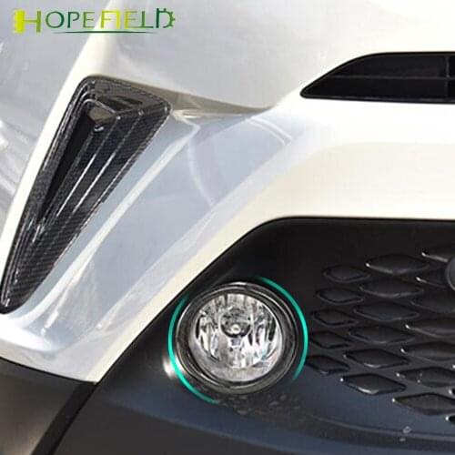 2pcs/lot For Toyota C-HR CHR 2020 Front Fog Light Lamp ABS Carbon fiber Decoration Trim Frame Stickers Car Styling Accessories