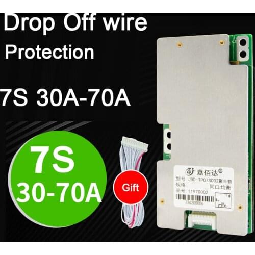 7S 24V BMS 30A 40A 50A 60A 70A 18650 Lipo Li ion Lithium Power Battery Protection Board WITH Balance Drop Off wire Protection