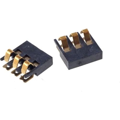 50pcs Surface Mount Spring Battery Connector 3 Pins 2.0 mm pitch Male contact 12V 2.0A SMT Straight Reflow solder RoHS Reach