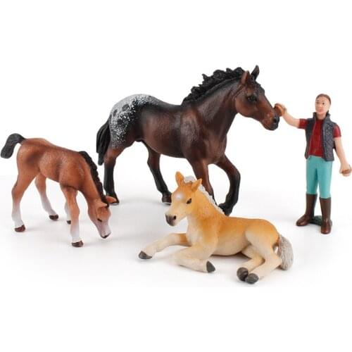 Painted Simulation Horse Farm Wash Worker Farm Animal Model Toys Action Figures figurines Decoration Accessories Crafts Statue