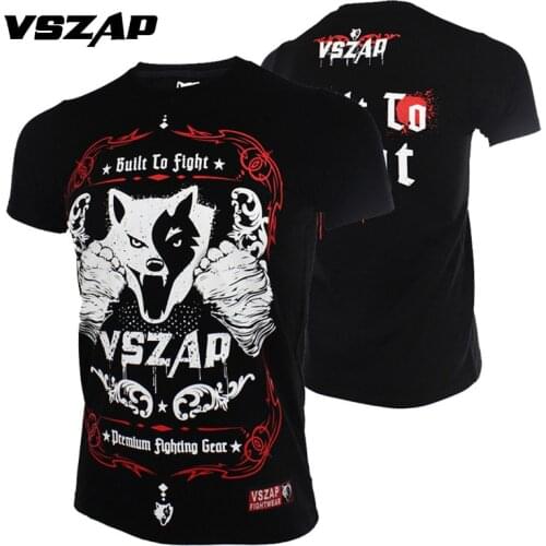 VSZAP tatami mma shirts Fight rash guard MMA Muay Thai Jujitsu Short Sleeves Sport Training Fitness BJJ T-shirt