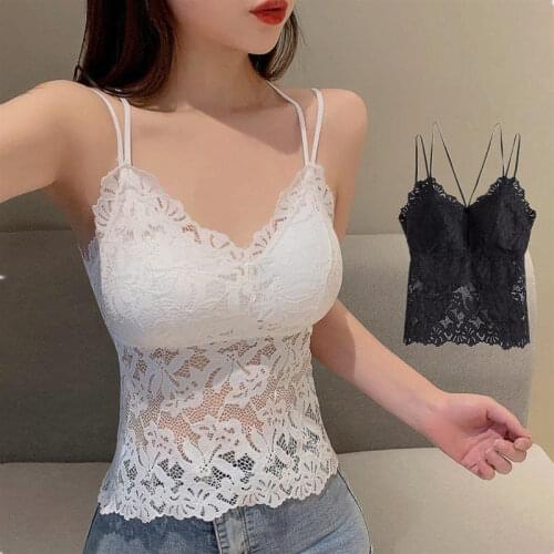 Summer Lace Tube Top Underwear Womens Beauty Back Sling Wrapped Chest Vest Crop Top Gathered Anti-empty Bra Lingerie