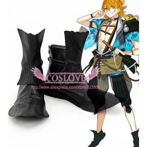 Touken Ranbu Online Urashima Kotetsu Black Shoes Cosplay Boots CosplayLove For Halloween Christmas Party