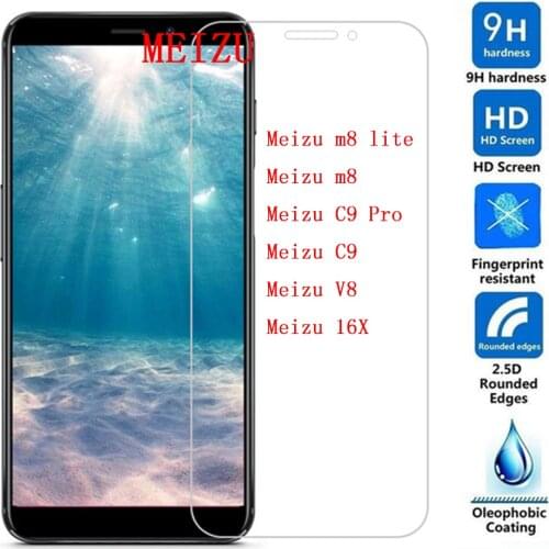 Ultra-thin Tempered Glass for Meizu C9 Pro / m8 lite 9H Screen Protector Film for Mobile Phone Clear Glass FOR Meizu V8 16X
