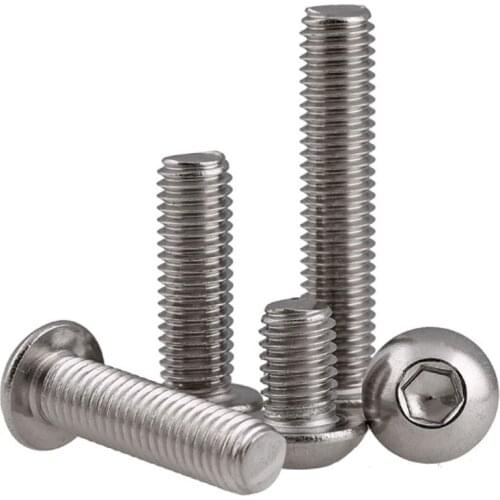 Pan head hexagon socket bolt 304 Stainless steel round head hexagon socket screw 1/4-20 5/16-18 5Pcs