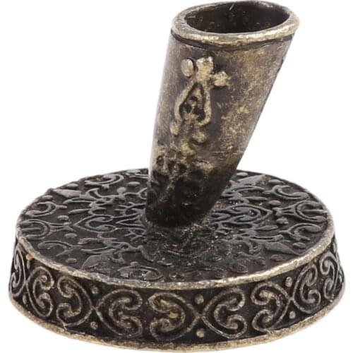 C90C Vintage Metal Round Insertion Pen Holder for Feather Quill Dip Pens School Office Supplies Stationery Student Gift