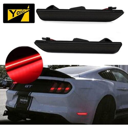 YaaGoo For Ford Mustang 2010-2018 Smoke Lens Rear Back Red LED Side Marker Lamps Light
