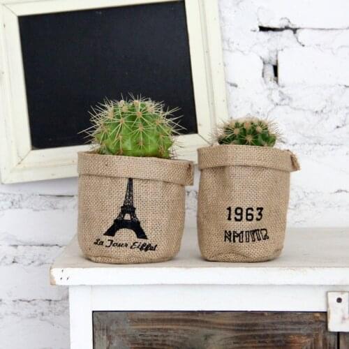 Zakka Japanese flower pot flowerpot fresh linen meaty creative personality can be hanging pots pots