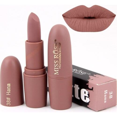 2019 New Lipsticks For Women Sexy Brand Lips Color Cosmetics Waterproof Long Lasting Miss Rose Nude Lipstick Matte Makeup