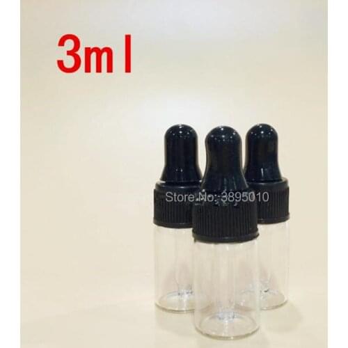 1ML 2ML 3ML Refillable Pipette Drop Bottles Small Cobalt clear Sample Glass Eye Dropper Essential F385