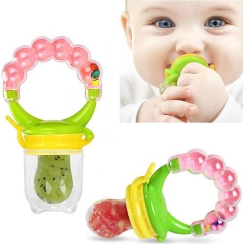 1pc baby teether, baby food supplement, bite, rattle, chew, fruit and vegetable bite bag, pacifier, fruit, silicone pacifier