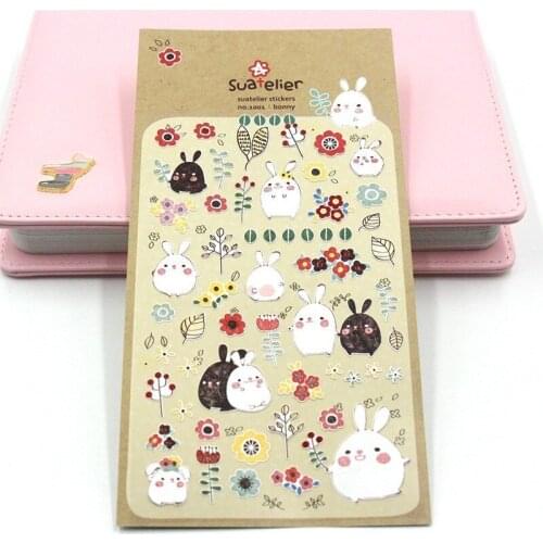 1PCS New Creative Korean Style Bonny Diary Stickers Planner Sticker Sticky Notes Papeleria Children Decorate Stationery Sticker