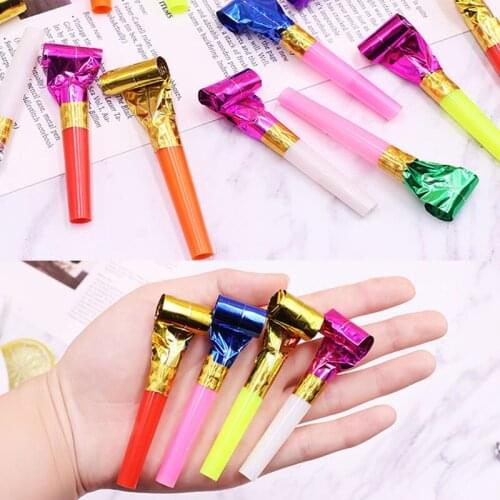 10 Pcs/Set Funny Blowouts Whistles Birthday Party Blow Outs Wedding Celebration Noice Maker Kid Toys PR Sale