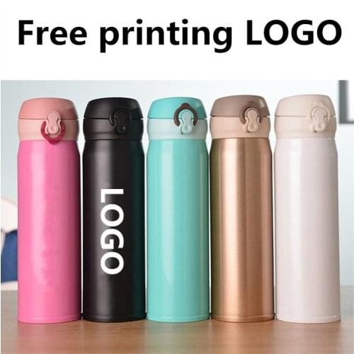 100PCS/LOT Free Custom LOGO Haers Super Light Stainless Steel Insulated Vacuum Flask 500ml Thermos