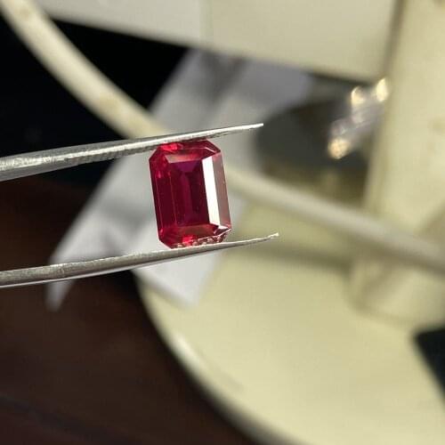 10X8mm 4 cts GRC Certificate Lab Created Grown Ruby stone Octagon cut Hydrothermal Ruby sapphire Ring jewelry making