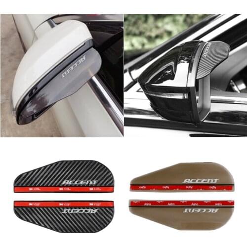 2pcs Car Rearview Mirror Rain Eyebrow Rain Shield Shade Protector Cover for Hyundai Accent 2013 2014 2018 Accessories
