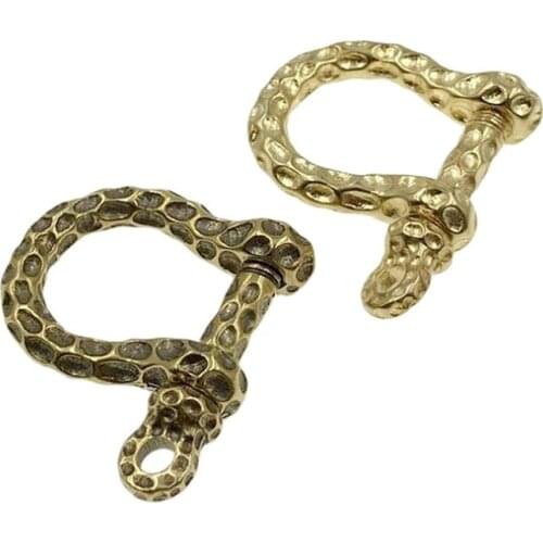 23mm Width Solid Brass Luxury Embossed D Ring Clip Connecting Hook For Bag Webbing Keychain Collar Leather Craft Diy Accessories