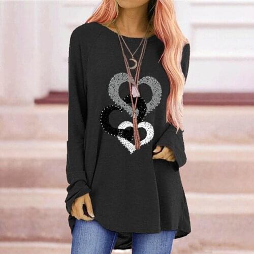 40# Womens Clothing T-shirts Fashion Casual Printing O-neck Loose Long Sleeve T-shirt Top Pullover Mujer Camisetas Футболки