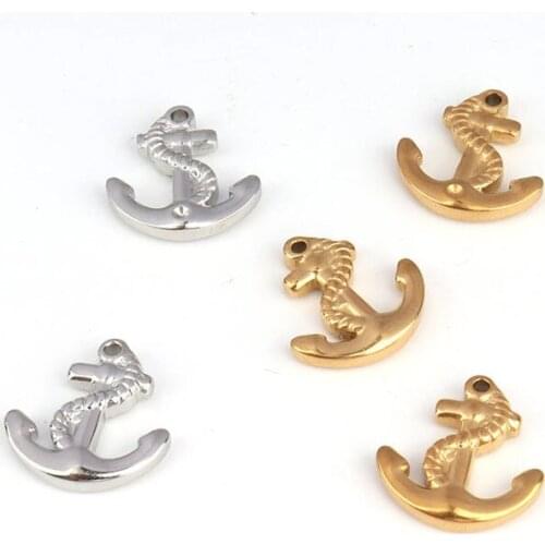 5pcs/lot Stainless Steel Anchor Boat Charms Pendant for DIY Jewelry Making Bracelet Earrings Necklace DIY Accessories Craft