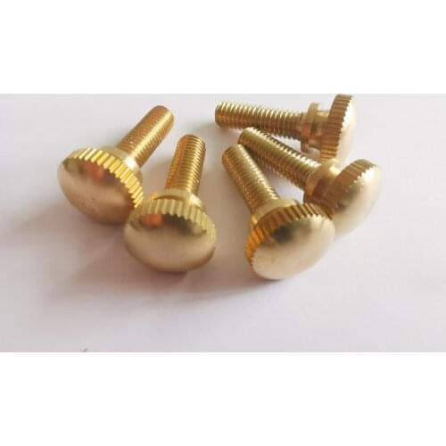 5Pcs M5 M6 Brass Hand Twist Screws Step Round Head Knurled Screw Knob Bolts 8mm-30mm Length