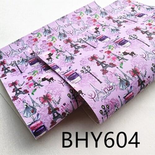Free shipping 7.6*12inch cartoon print synthetic leather fabric for DIY accessories BHY604
