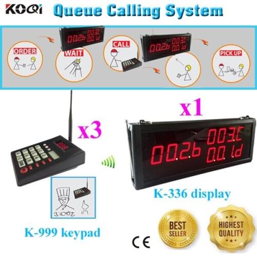 Wireless Queue Management System Ycall Brand Free Shipping Digital Display Numerical Keypad(1 display+3 transmitter keypad)
