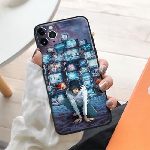 Death Note L Anime Soft Silicone Glass for IPhone SE 6 6s 7 8 Plus X XR XS 11 12 Mini Pro Max Phone Case Cover Shell