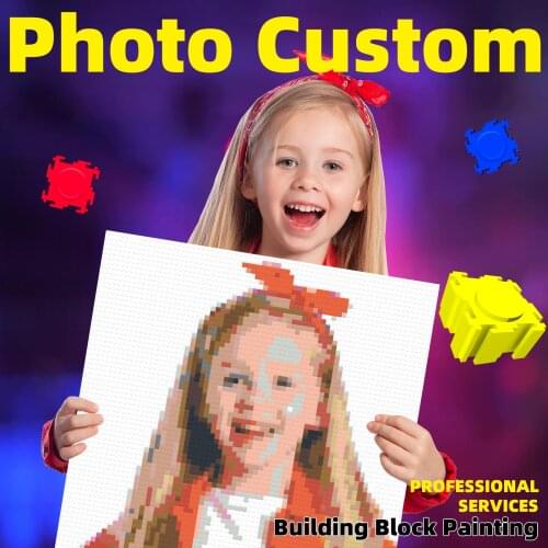 Photo Custom Pixel Art Build Art With Building Blocks DIY Home Wall Decoration Private Craft Mosaic Block Photo Painting Gift