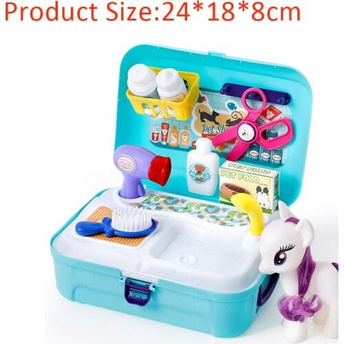 Hot Sale Parent-child Interactive Simulation Toys Doctor,cosmetic,Kitchen And pet with music backpack kit As Children Gift